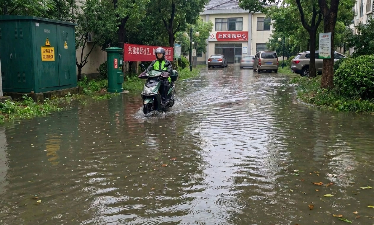 小区雨水内涝图片