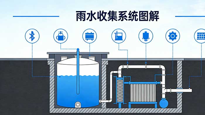 雨水收集系统流程图解_从收集到回用全流程示意图