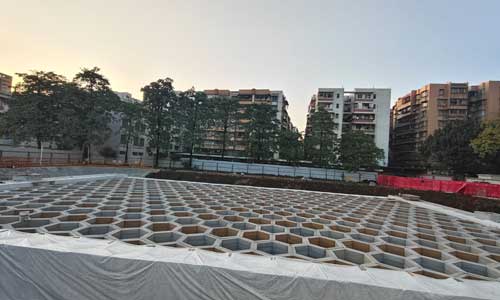硅砂雨水收集池施工现场照片