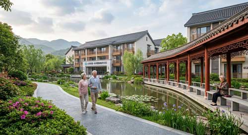 杭州太保家园，凭借雨水收集系统和防滑地面的组合为长者筑起一道雨后出行的“隐形保护伞”