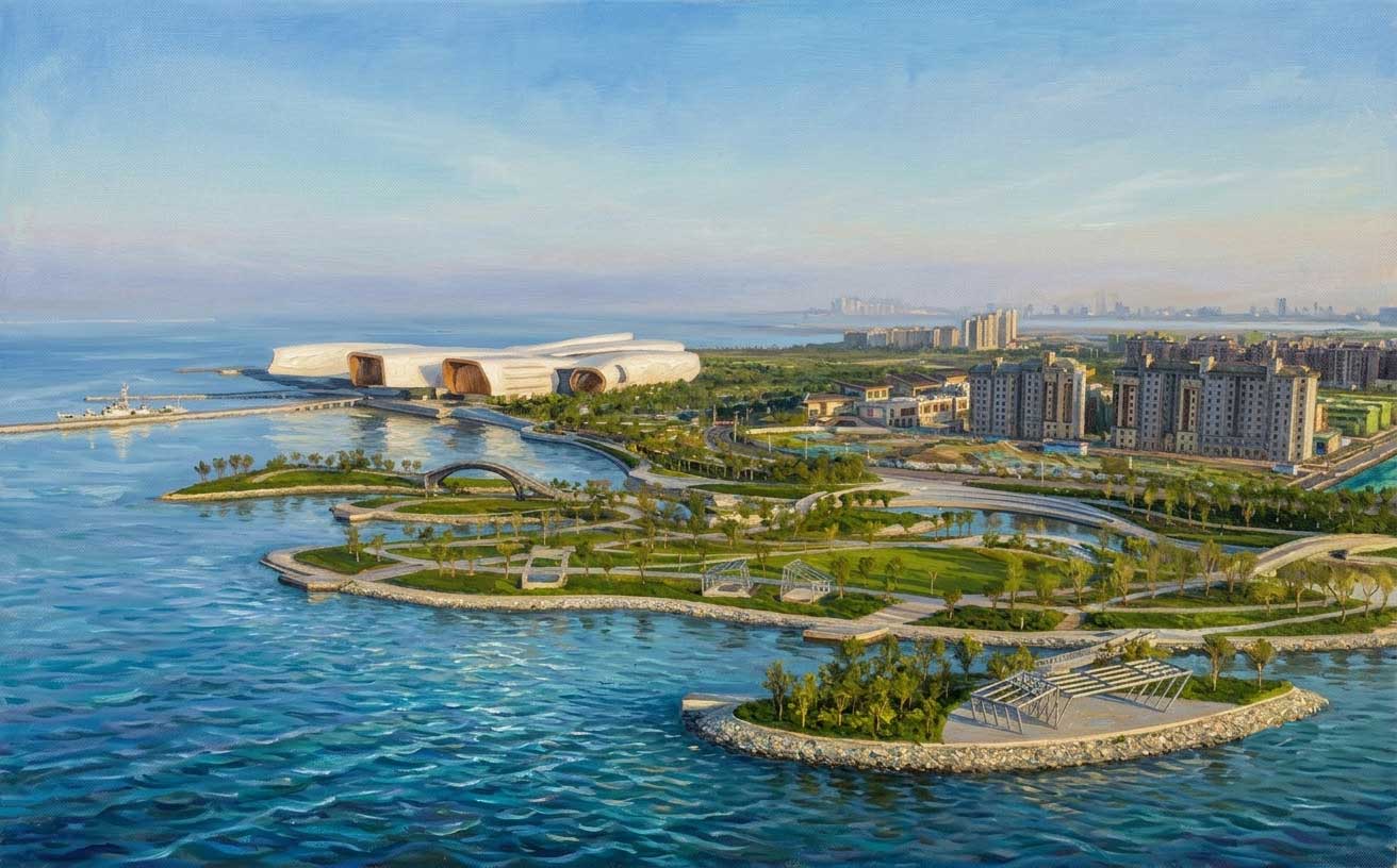 天津中新生态城，国家海绵城市标杆项目，拥有应对沿海盐碱环境的高效雨水收集系统