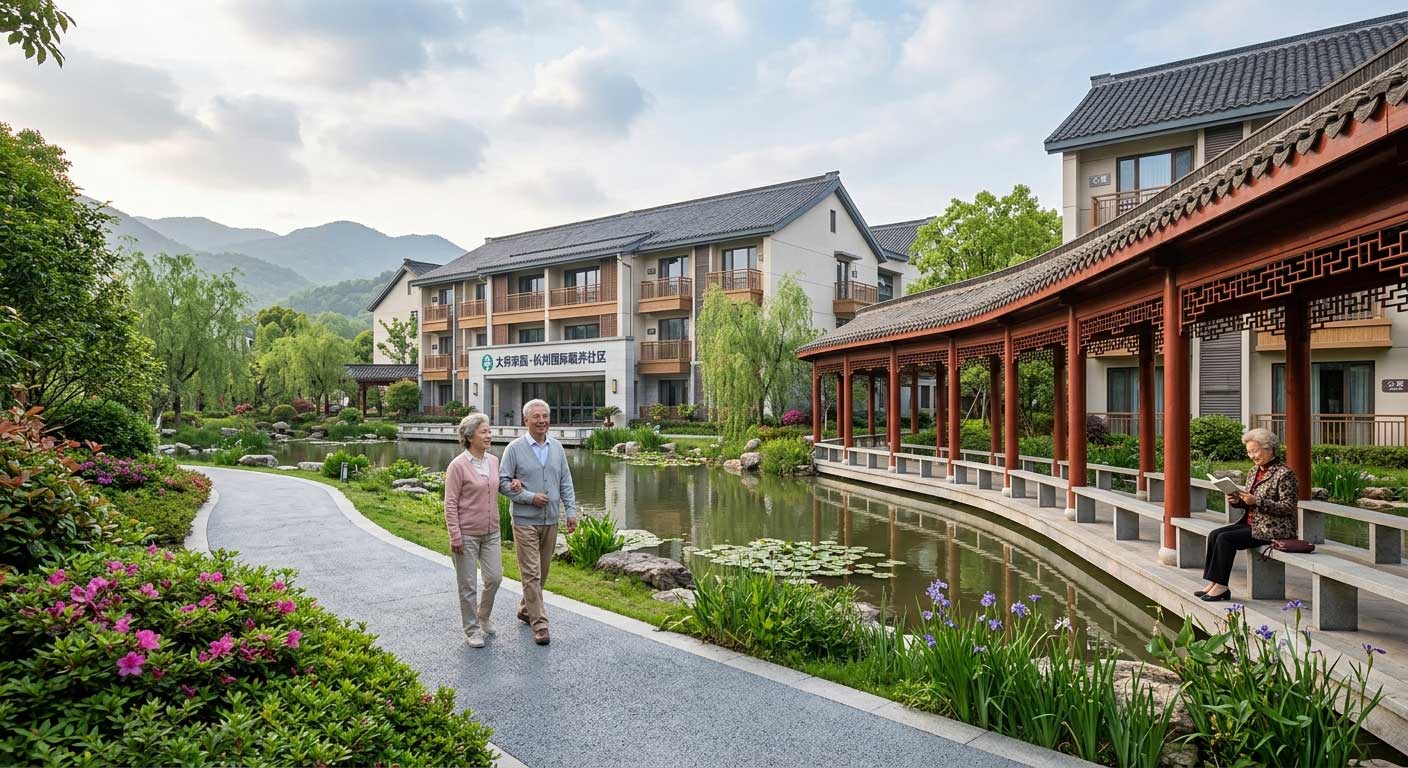 杭州太保家园，凭借雨水收集系统和防滑地面的组合为长者筑起一道雨后出行的“隐形保护伞”