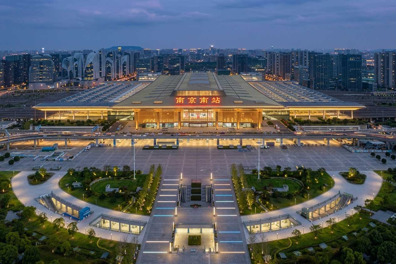 南京南站站前广场,下方建有大型雨水收集与调蓄设施,用以应对超大客流区域的防涝挑战。 南京南站站前广场,下方建有大型雨水收集与调蓄设施,用以应对超大客流区域的防涝挑战。